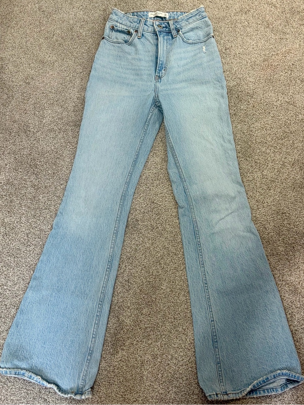 Abercrombie & Fitch Light Blue High-Rise Flare Jeans